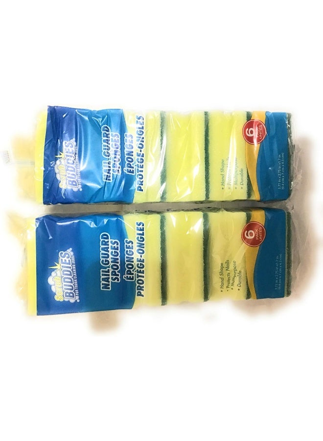 Scrub Buddies Sponge 24 Pack Durable and Multipurpose Cleaning Sponges Great for Kitchen Dishes